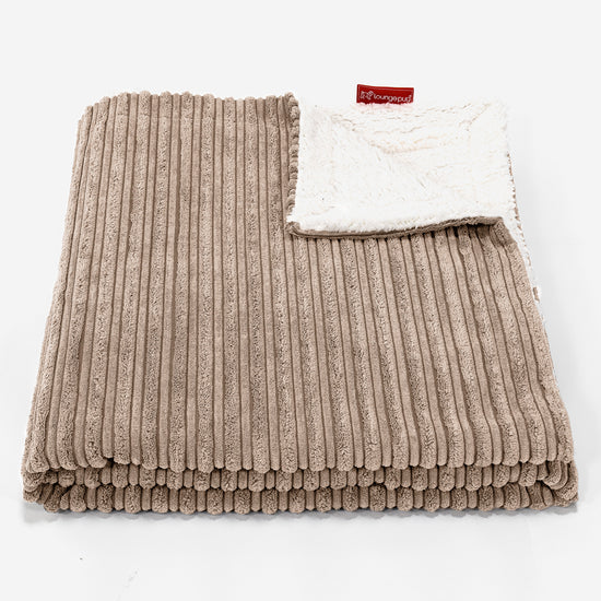 Sherpa Throw / Blanket - Cord Sand 01