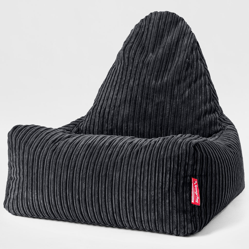 Scandi Lounger Bean Bag Chair - Cord Black 01