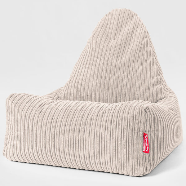 Scandi Lounger Bean Bag Chair - Cord Ivory 01