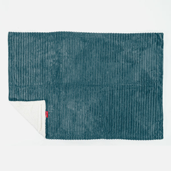 Sherpa Throw / Blanket - Cord Teal Blue 01