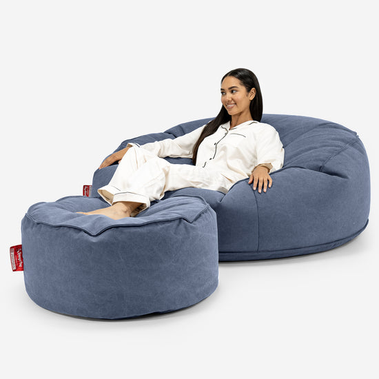 Mega Mammoth Bean Bag Sofa - Canvas Navy 02