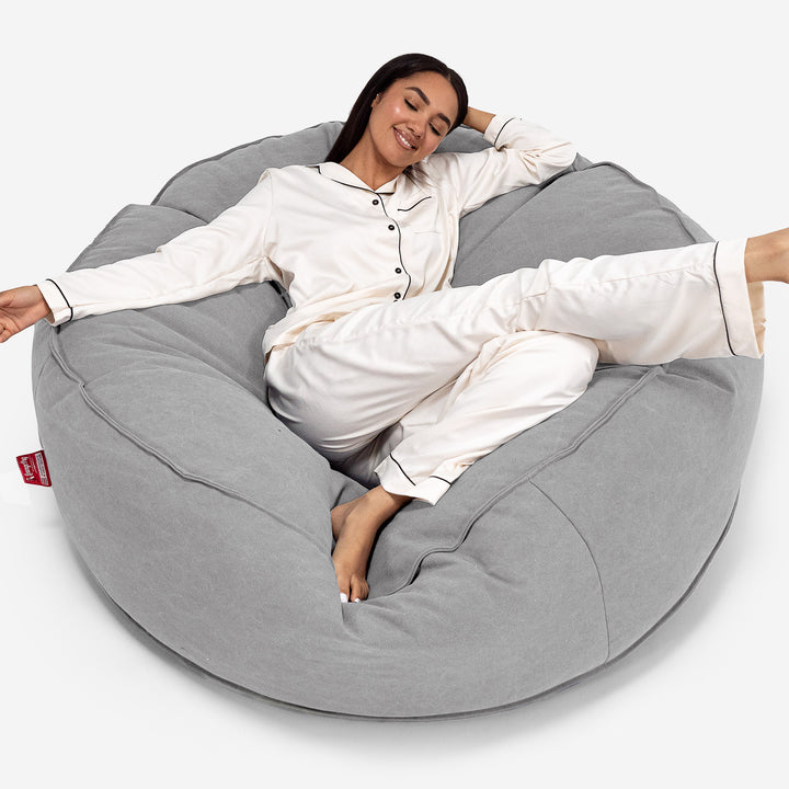 Mega Mammoth Bean Bag Sofa - Canvas Pewter 01