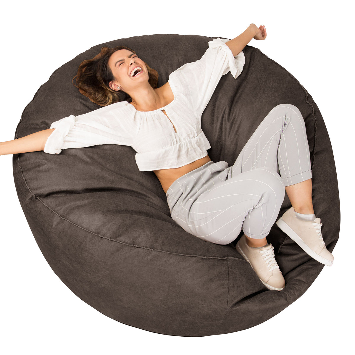 Grey bean bag deals sofa