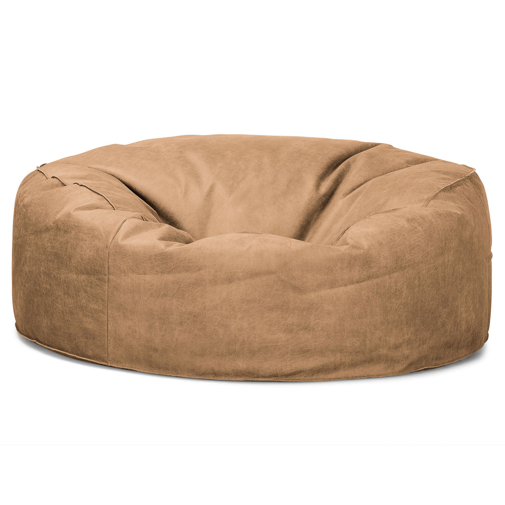 Mammoth Bean Bag Sofa - Distressed Leather Honey Brown 04