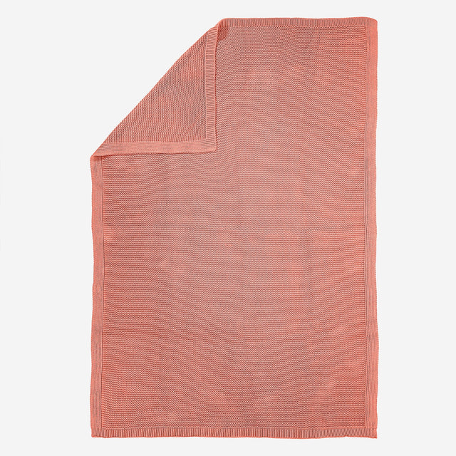 Throw / Blanket - 100% Cotton Ellos Coral Pink 03