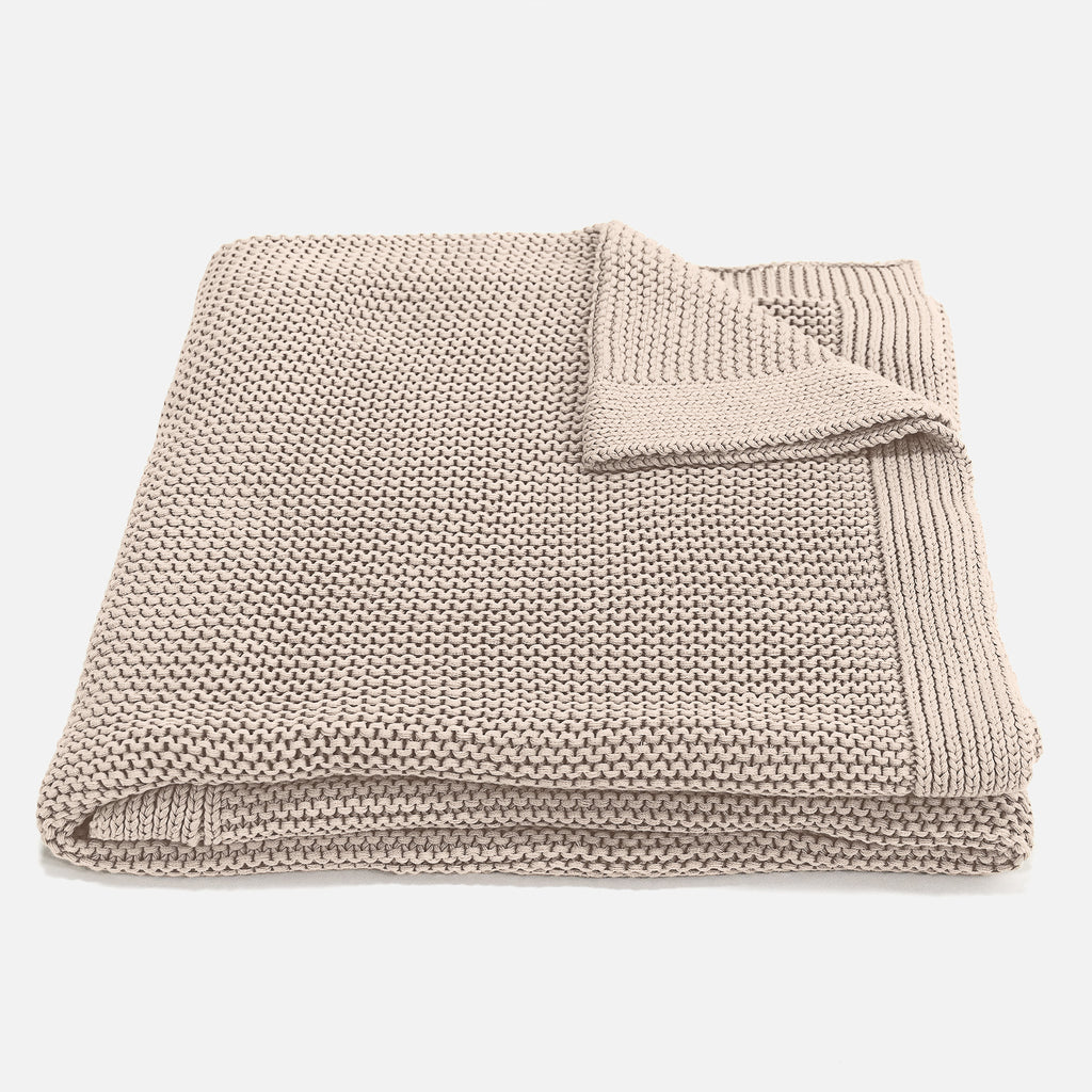 Throw / Blanket - 100% Cotton Ellos Cream 01