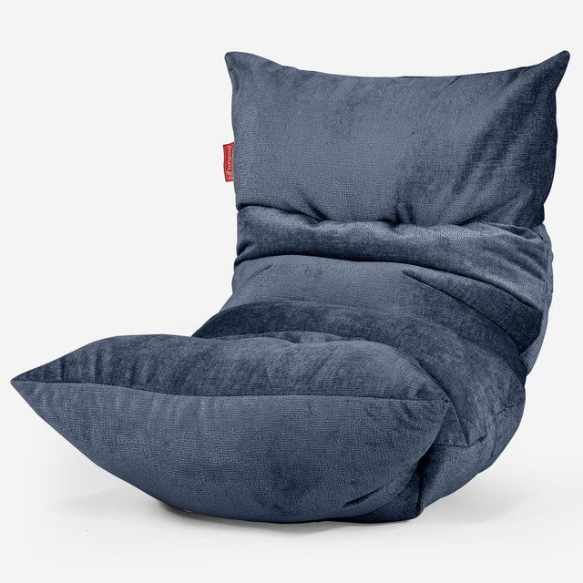 Eva Lounger Bean Bag - Chenille Navy Blue 01