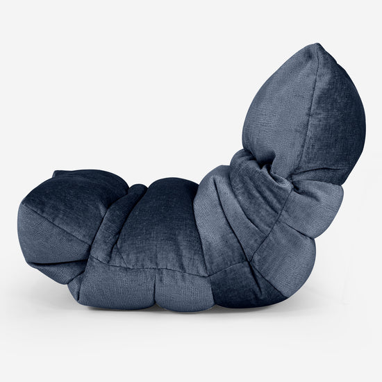 Eva Lounger Bean Bag - Chenille Navy Blue 02