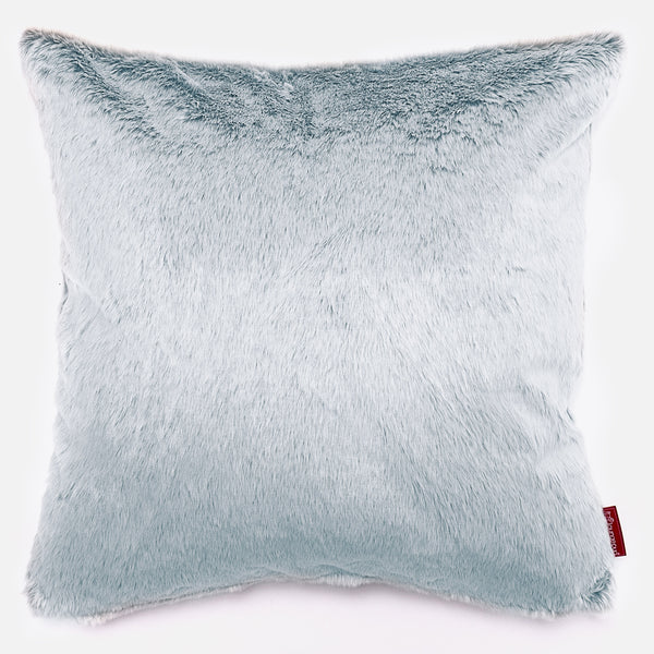 Extra Large Cushion 70 x 70cm - Faux Rabbit Fur Dusty Blue 01