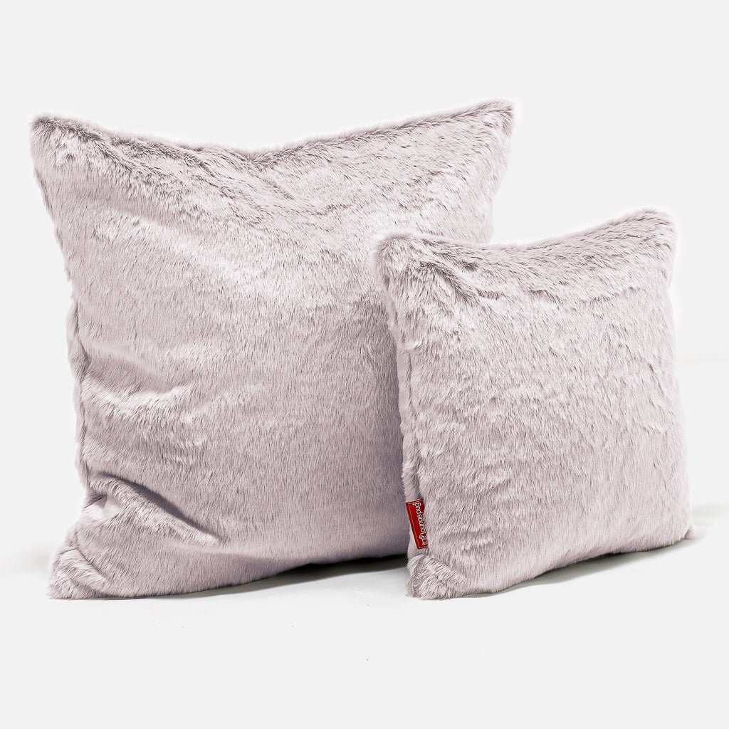 Extra Large Cushion 70 x 70cm - Faux Rabbit Fur Dusty Pink 02