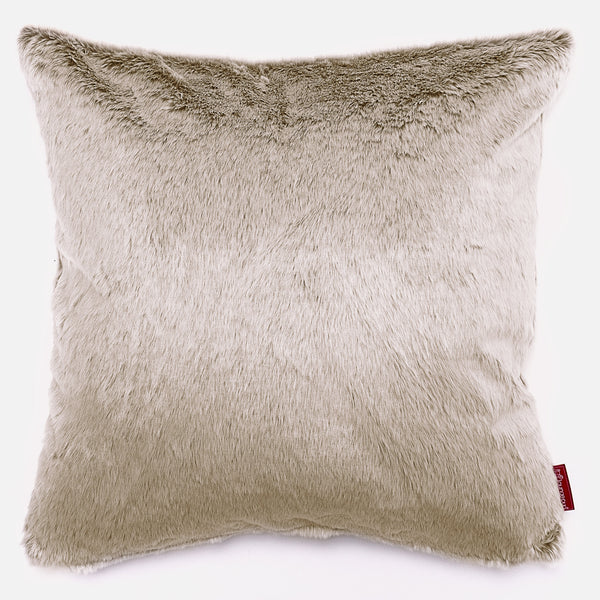 Extra Large Cushion 70 x 70cm - Faux Rabbit Fur Golden Brown 01
