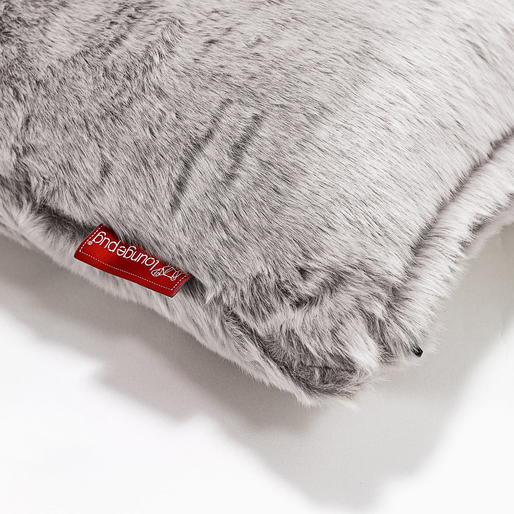 Extra Large Cushion 70 x 70cm - Faux Rabbit Fur Light Grey 03