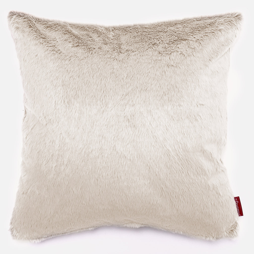 Extra Large Cushion 70 x 70cm - Faux Rabbit Fur White 01