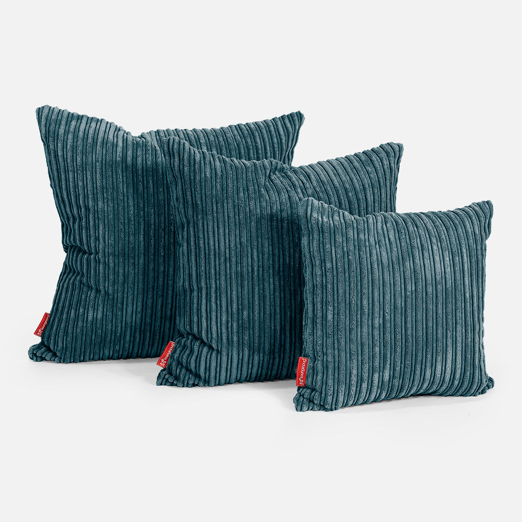 Extra Large Cushion 70 x 70cm - Cord Teal Blue 02