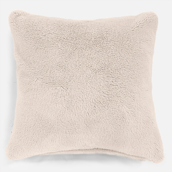 Extra Large Scatter Cushion 70 x 70cm - Teddy Faux Fur Cream 01