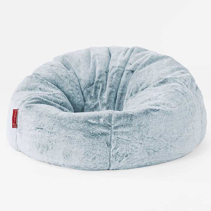 Classic Bean Bag Chair - Faux Rabbit Fur Dusty Blue 01