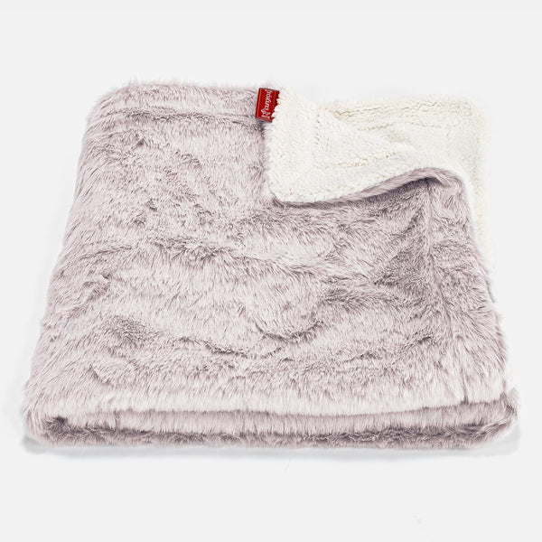 Sherpa Throw / Blanket - Faux Rabbit Fur Dusty Pink 01
