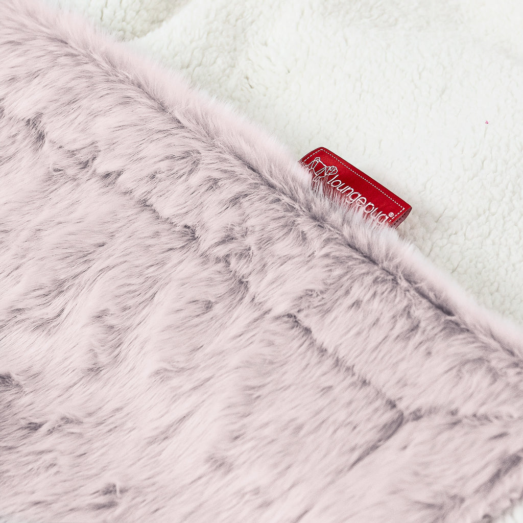 Sherpa Throw / Blanket - Faux Rabbit Fur Dusty Pink 02