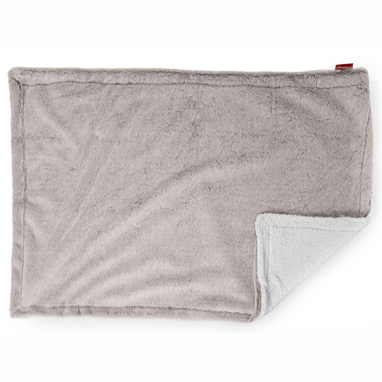 Sherpa Throw / Blanket - Faux Rabbit Fur Light Grey 03