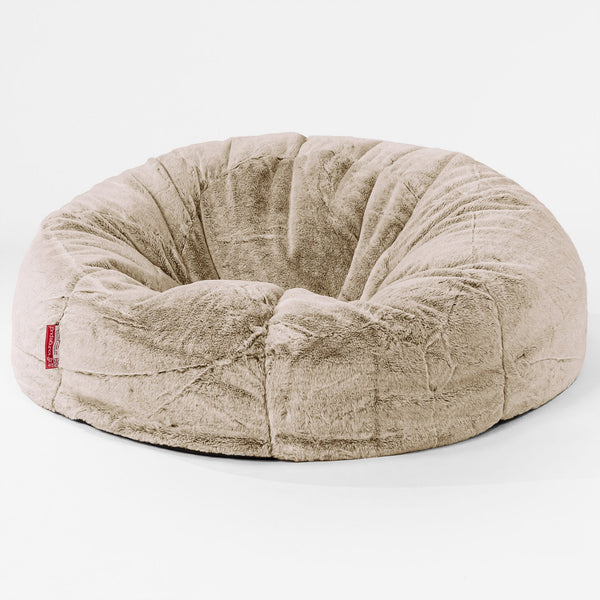 Classic Sofa Bean Bag - Faux Rabbit Fur Golden Brown 01