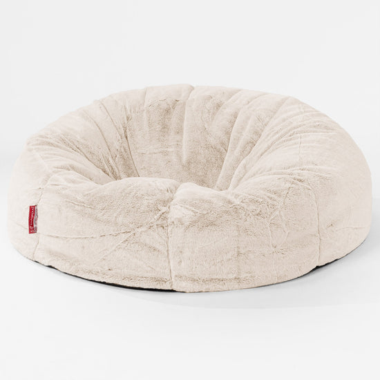 Classic Sofa Bean Bag - Faux Rabbit Fur White 01