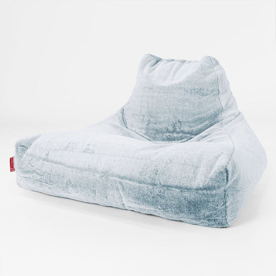 Mega Lounger Bean Bag - Faux Rabbit Fur Dusty Blue 01