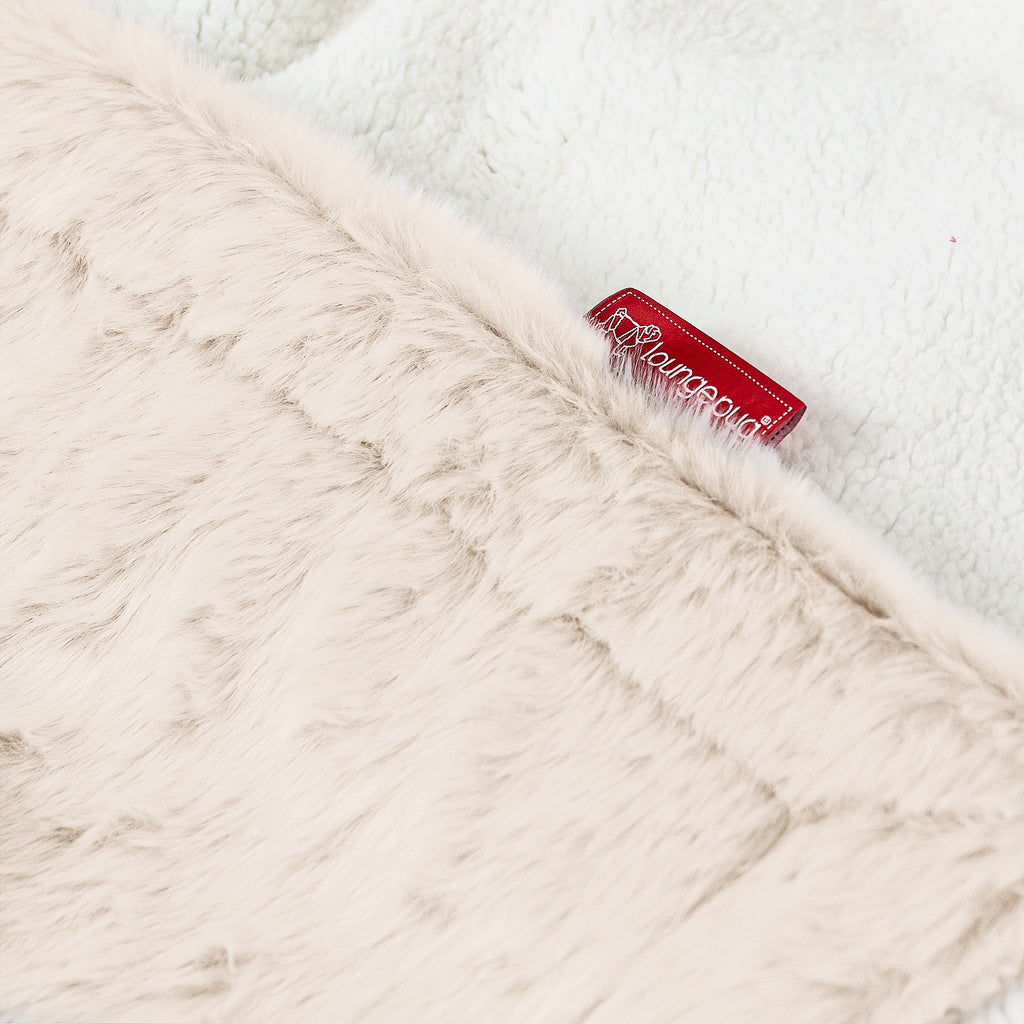Sherpa Throw / Blanket - Faux Rabbit Fur White 02