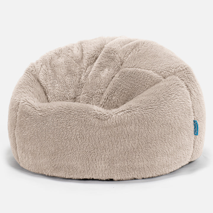 Children's Classic Bean Bag Chair - Teddy Faux Fur Mink 01