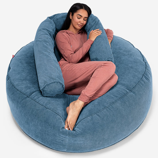 Mega Mammoth Bean Bag Sofa - Flock Aegean Blue 02
