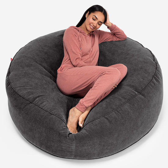 Mega Mammoth Bean Bag Sofa - Flock Graphite Grey 01