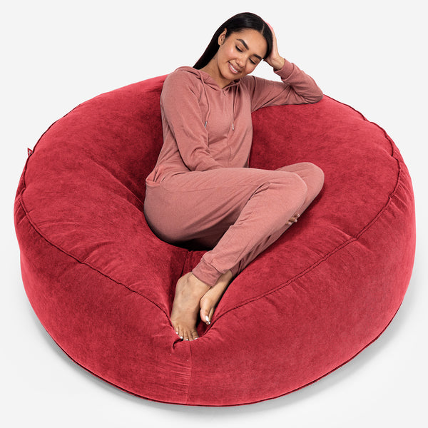Mega Mammoth Bean Bag Sofa - Flock Red 01