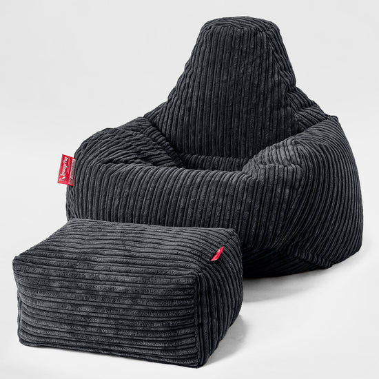 Teardrop Bean Bag Chair - Cord Black 02