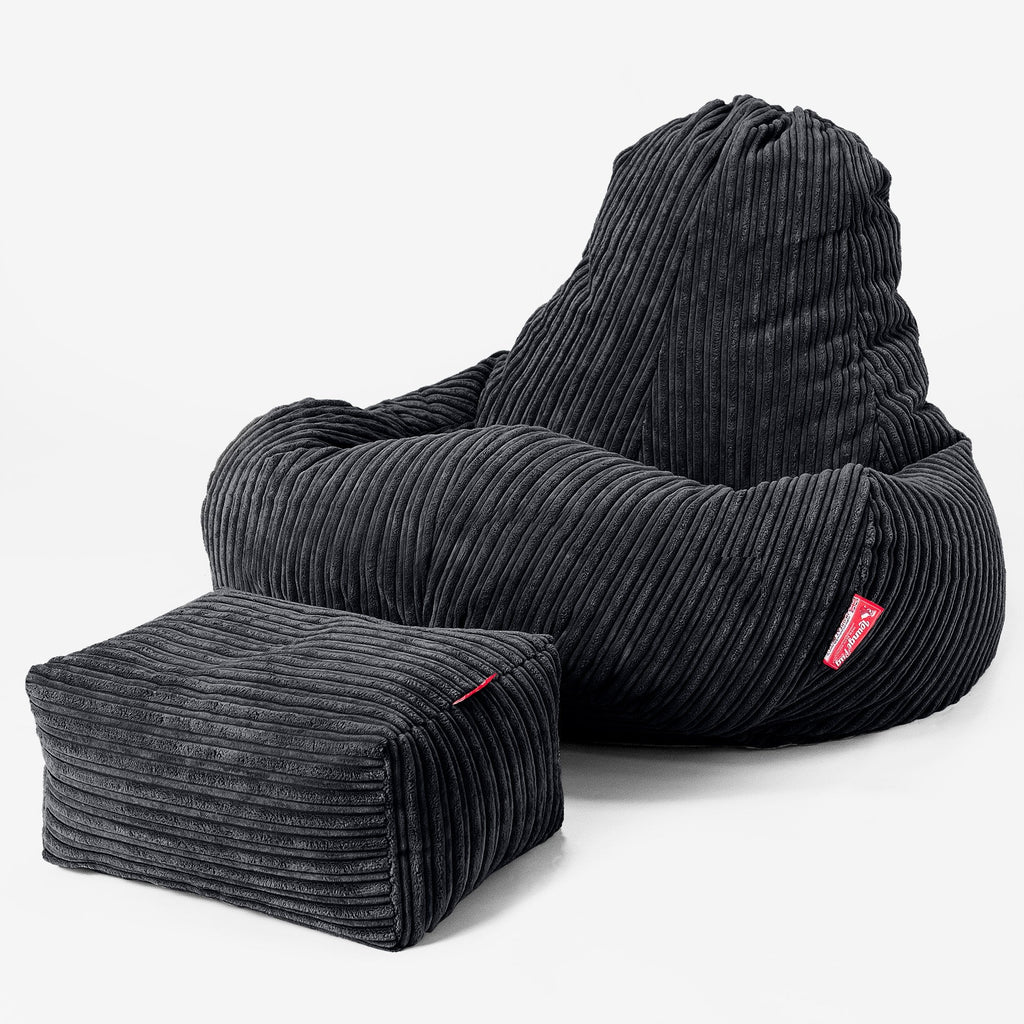 Ultra Lux Gaming Bean Bag Chair - Cord Black 02
