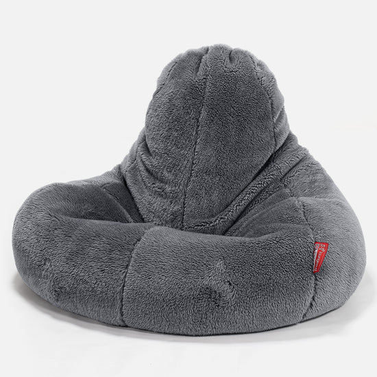 Ultra Lux Gaming Bean Bag Chair - Teddy Faux Fur Dark Grey 01