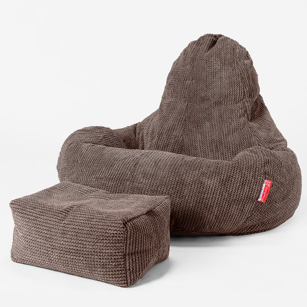 Ultra Lux Gaming Bean Bag Chair - Pom Pom Chocolate Brown 02