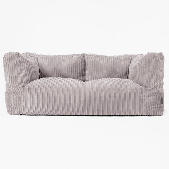 The 2 Seater Albert Sofa Bean Bag - Cord Aluminium Silver 01