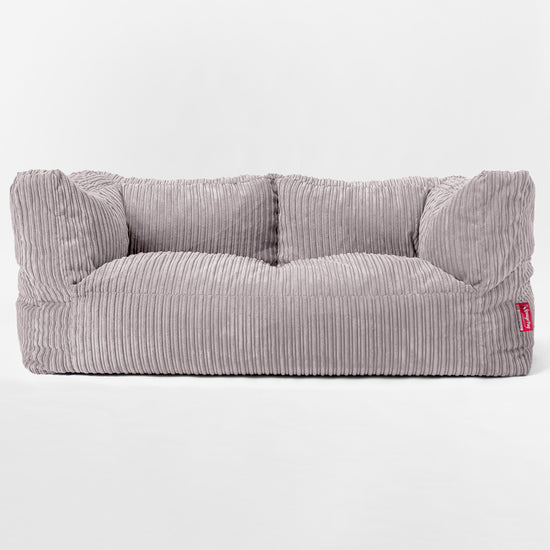 The 2 Seater Albert Sofa Bean Bag - Cord Aluminium Silver 01