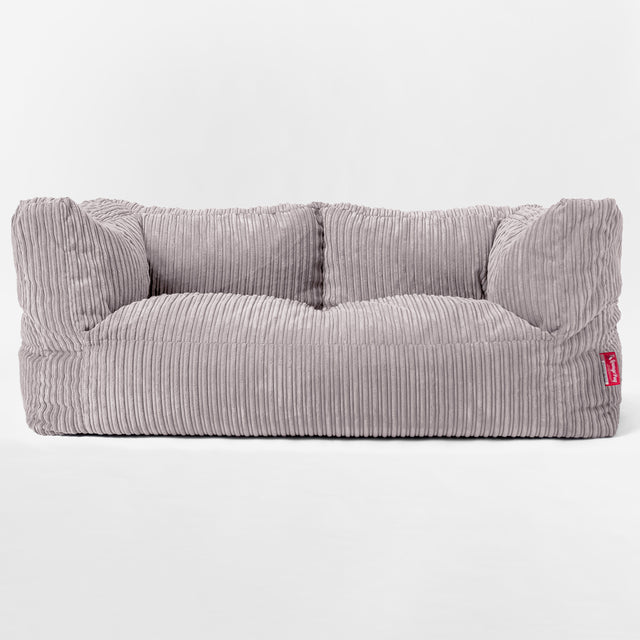 The 2 Seater Albert Sofa Bean Bag - Cord Aluminium Silver 01