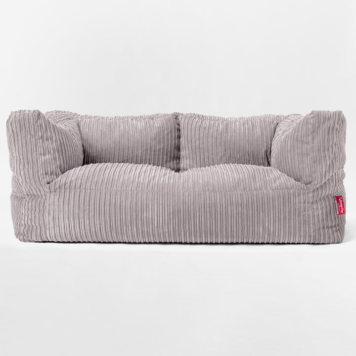 The 2 Seater Albert Sofa Bean Bag - Cord Aluminium Silver 01