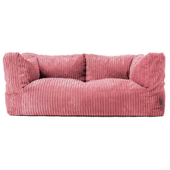 The 2 Seater Albert Sofa Bean Bag - Cord Coral Pink 01