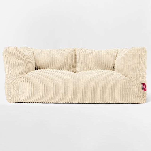 The 2 Seater Albert Sofa Bean Bag - Cord Cream 01