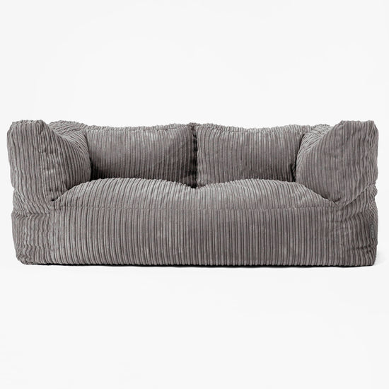 The 2 Seater Albert Sofa Bean Bag - Cord Graphite Grey 01