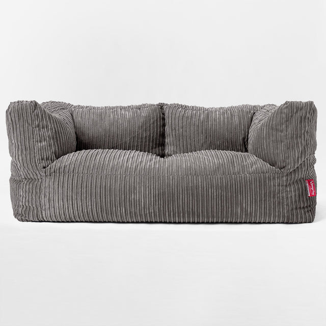 The 2 Seater Albert Sofa Bean Bag - Cord Graphite Grey 01