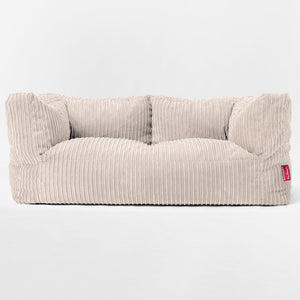 The 2 Seater Albert Sofa Bean Bag - Cord Ivory