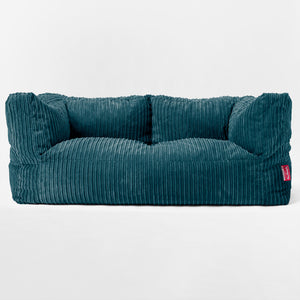 The 2 Seater Albert Sofa Bean Bag - Cord Teal Blue