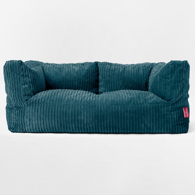 The 2 Seater Albert Sofa Bean Bag - Cord Teal Blue 01