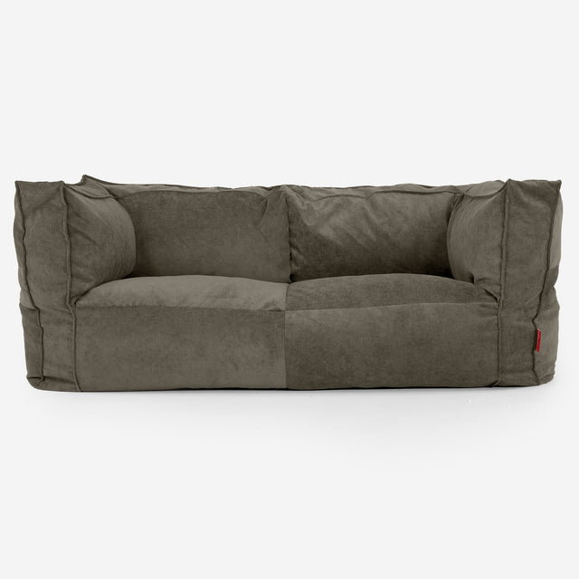 The 2 Seater Albert Sofa Bean Bag - Needlecord Olive 01