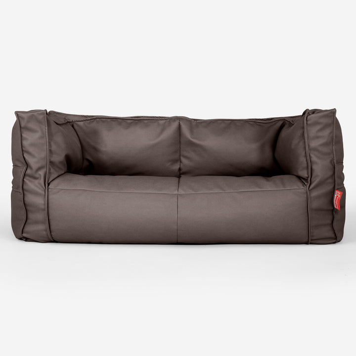 The 2 Seater Albert Sofa Bean Bag - Vegan Leather Chocolate 01