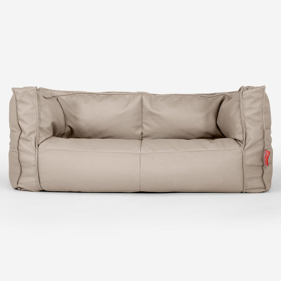 The 2 Seater Albert Sofa Bean Bag - Vegan Leather Ivory 01
