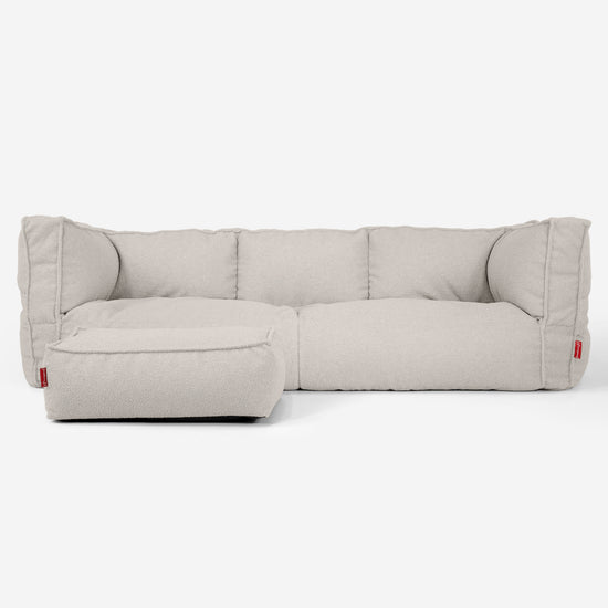The 3 Seater Albert Sofa Bean Bag - Boucle Ivory 02